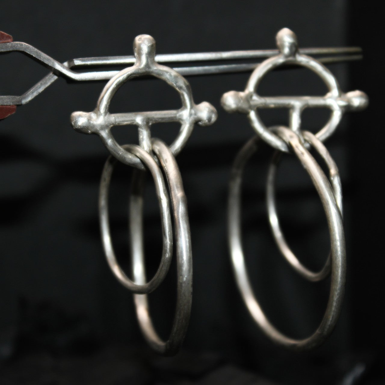 LARGE DOUBLE HOOPS EARRINGS ‘’E003SS’’