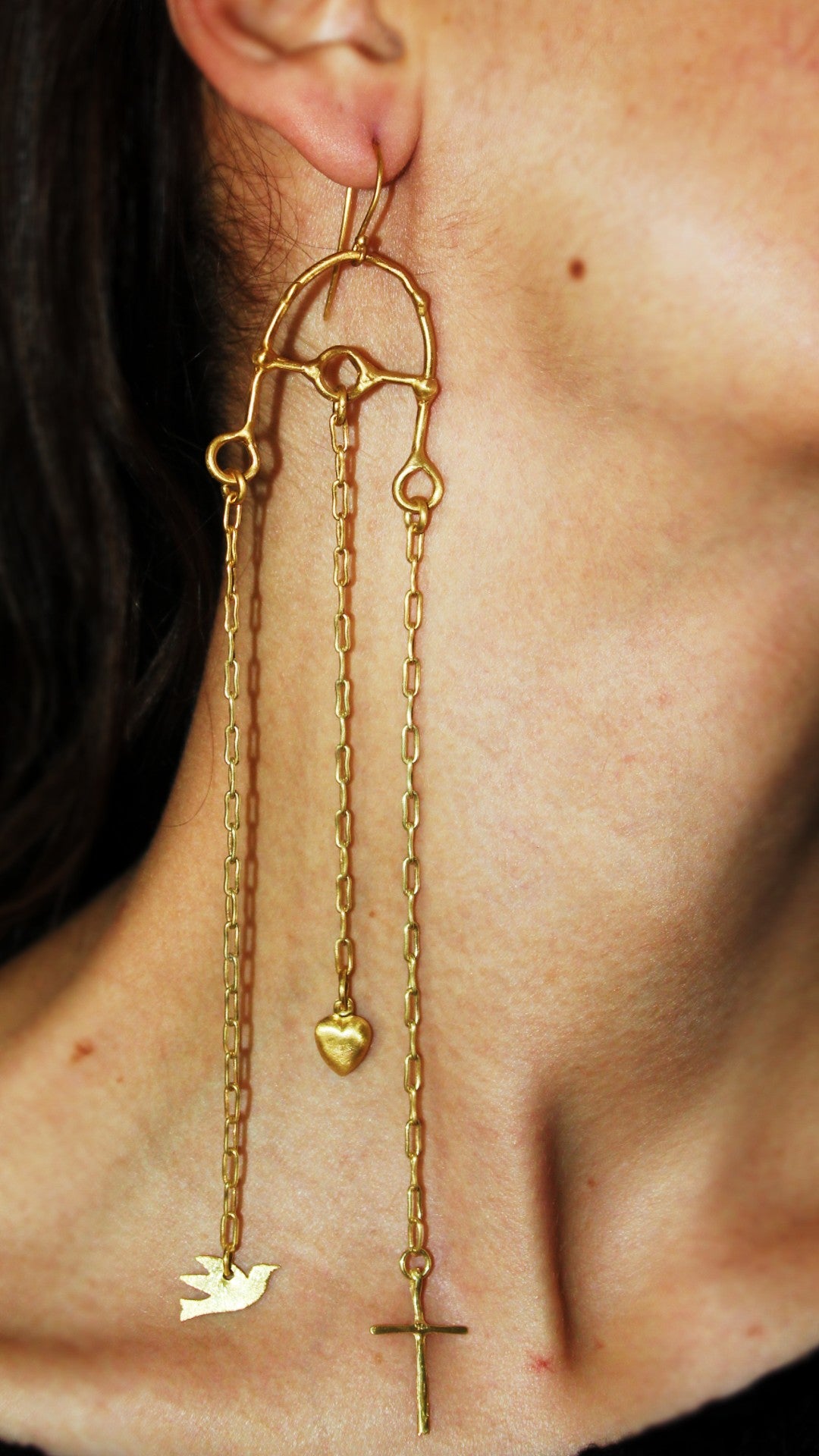 GOLD EXTRA LONG EARRINGS ‘’E013GP’’