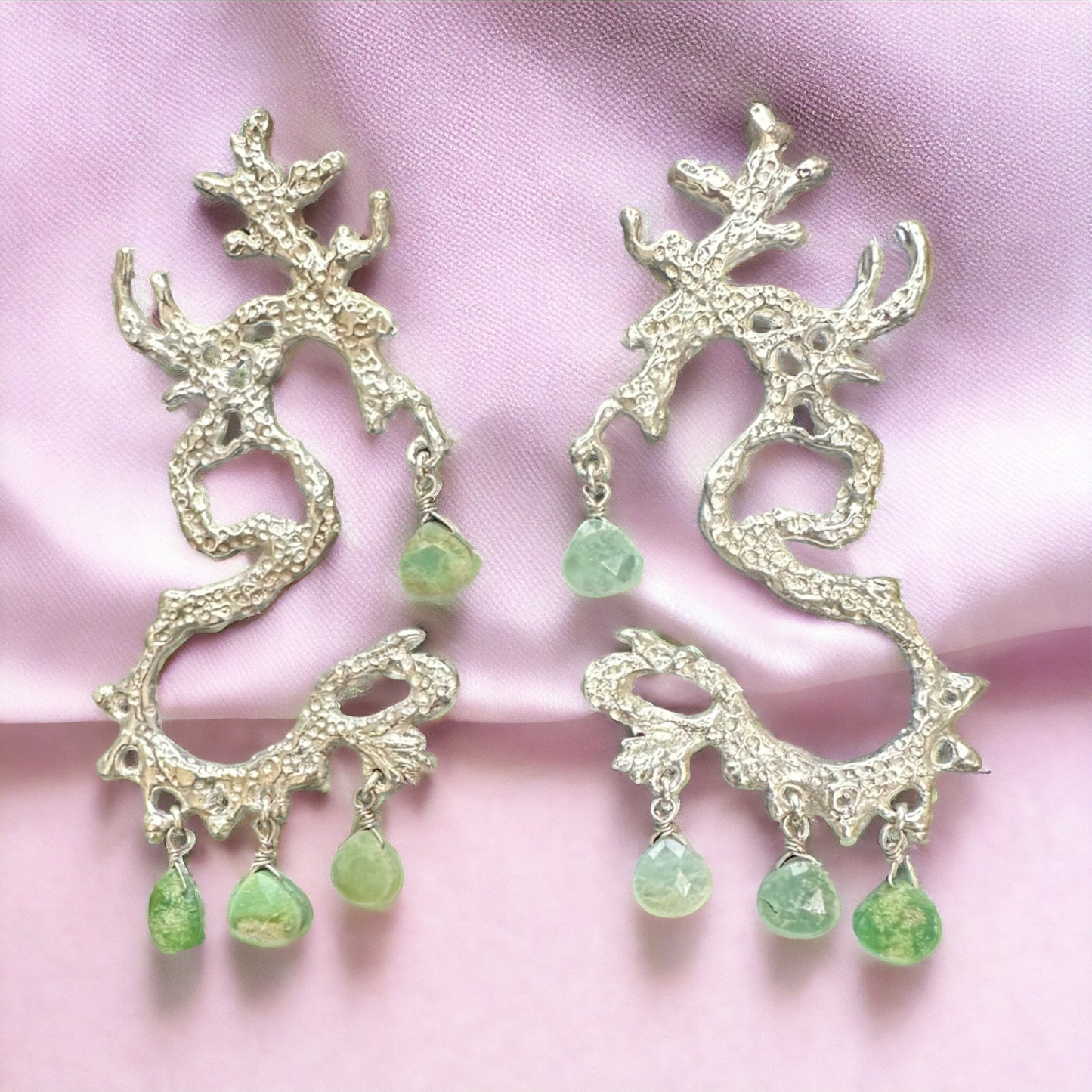 GREEN DRAGON STONES EARRINGS ‘’E209SS’’