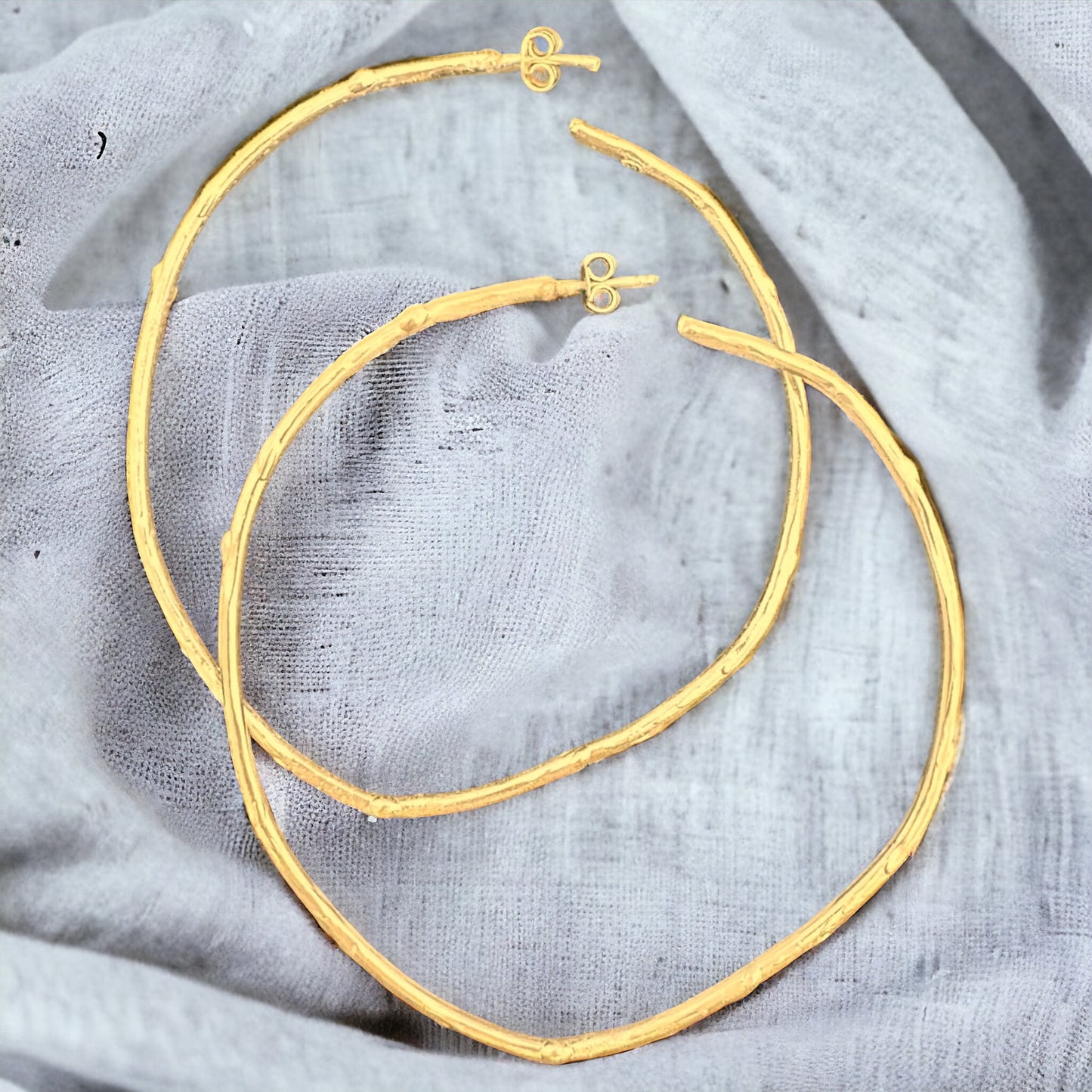 LARGE GOLD HOOPS EARRINGS ‘’E211GP'’