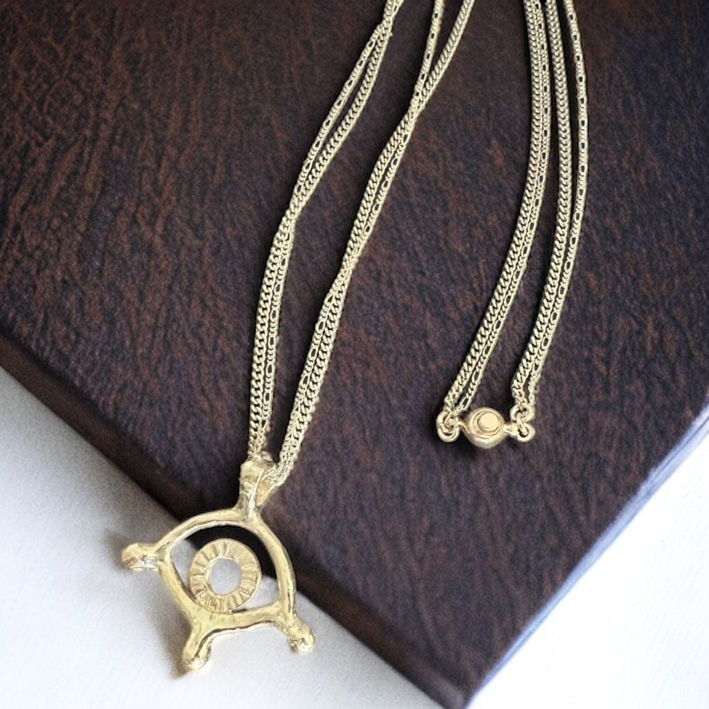 DOUBLE CHAIN EYE NECKLACE ‘’N041SS’’