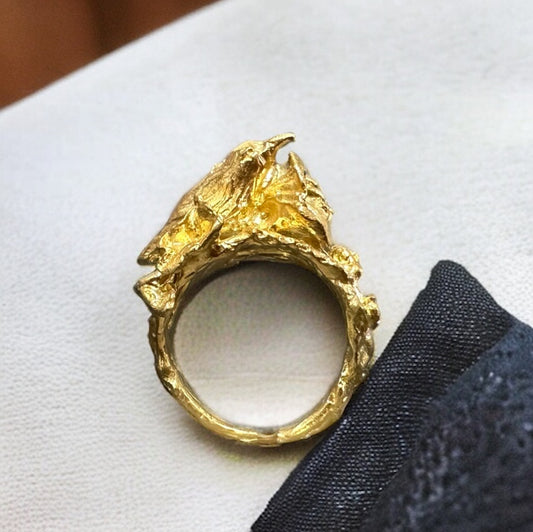 GOLD BIRD RING ‘’R086GP’’