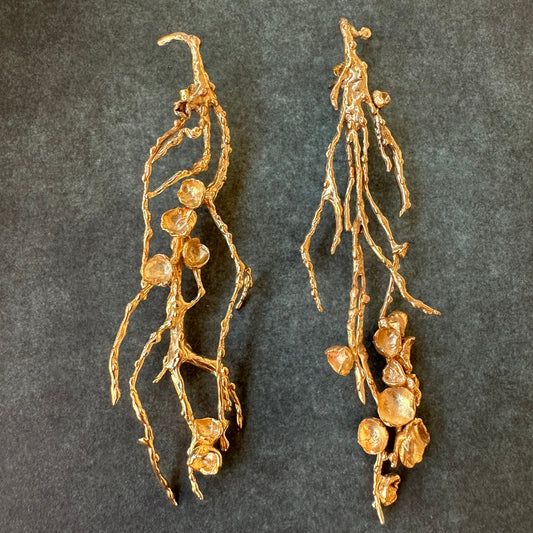 GOLD BRANCHES EARRINGS ‘’E030GP’’