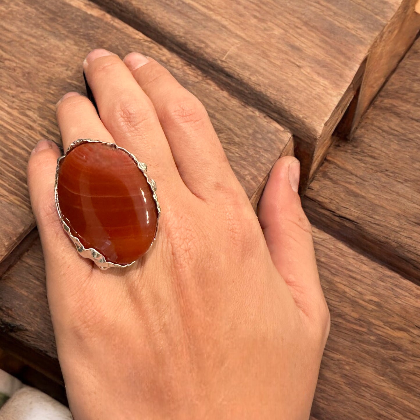 SILVER RING ‘’R402SS RED JASPER’’