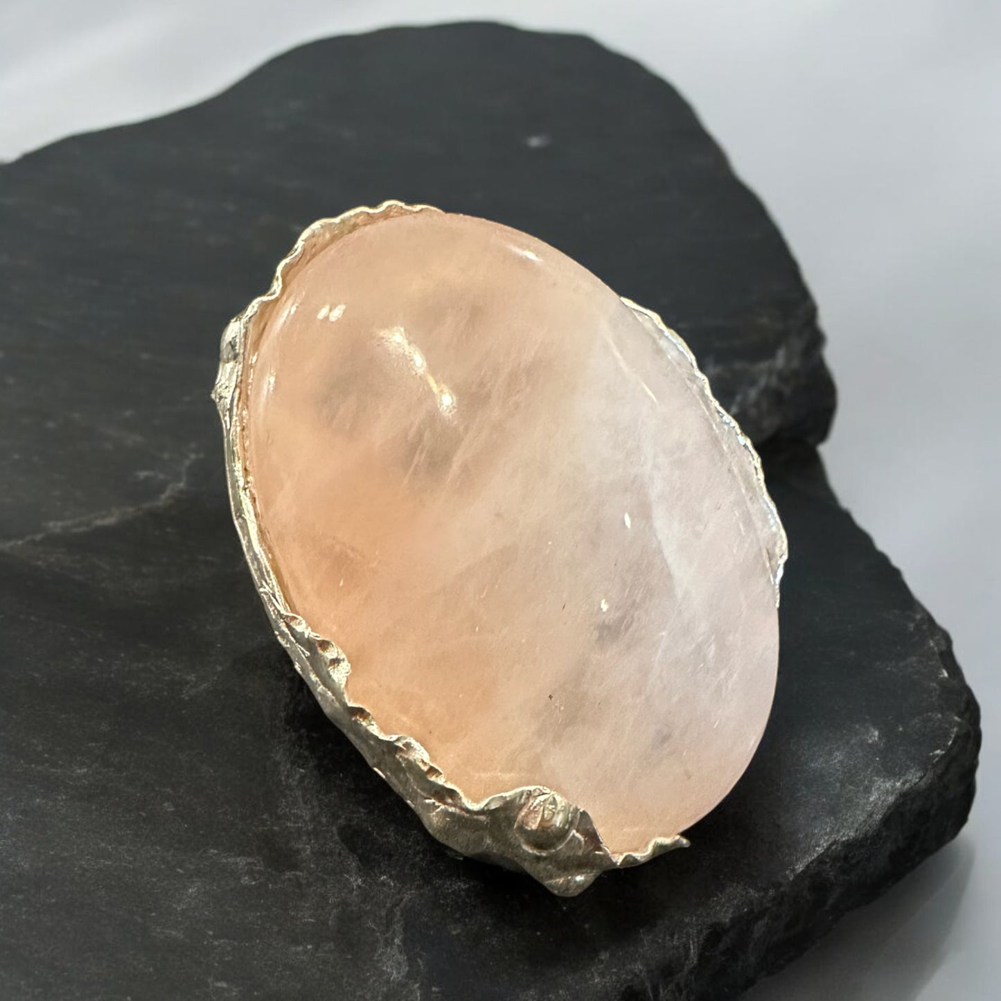 SILVER RING ‘’R402SS PINK QUARTZ’’