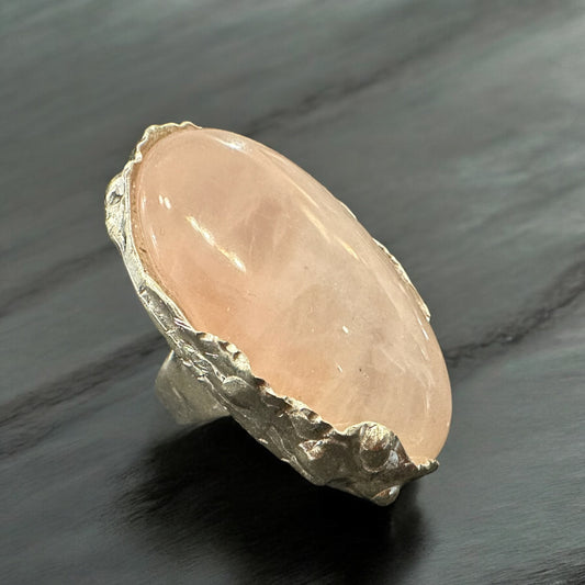 SILVER RING ‘’R402SS PINK QUARTZ’’