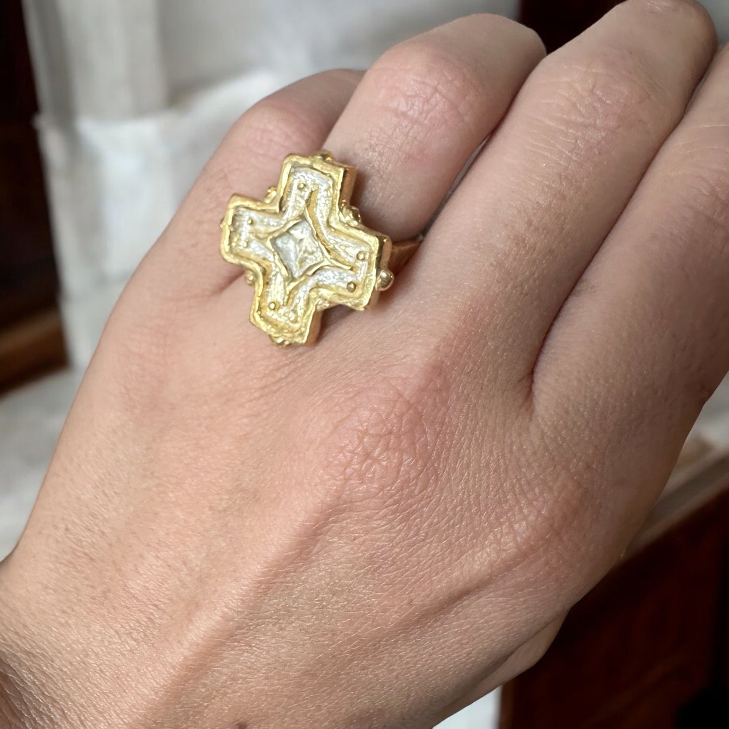 GOLD CROSS RING ‘’R234GP’’