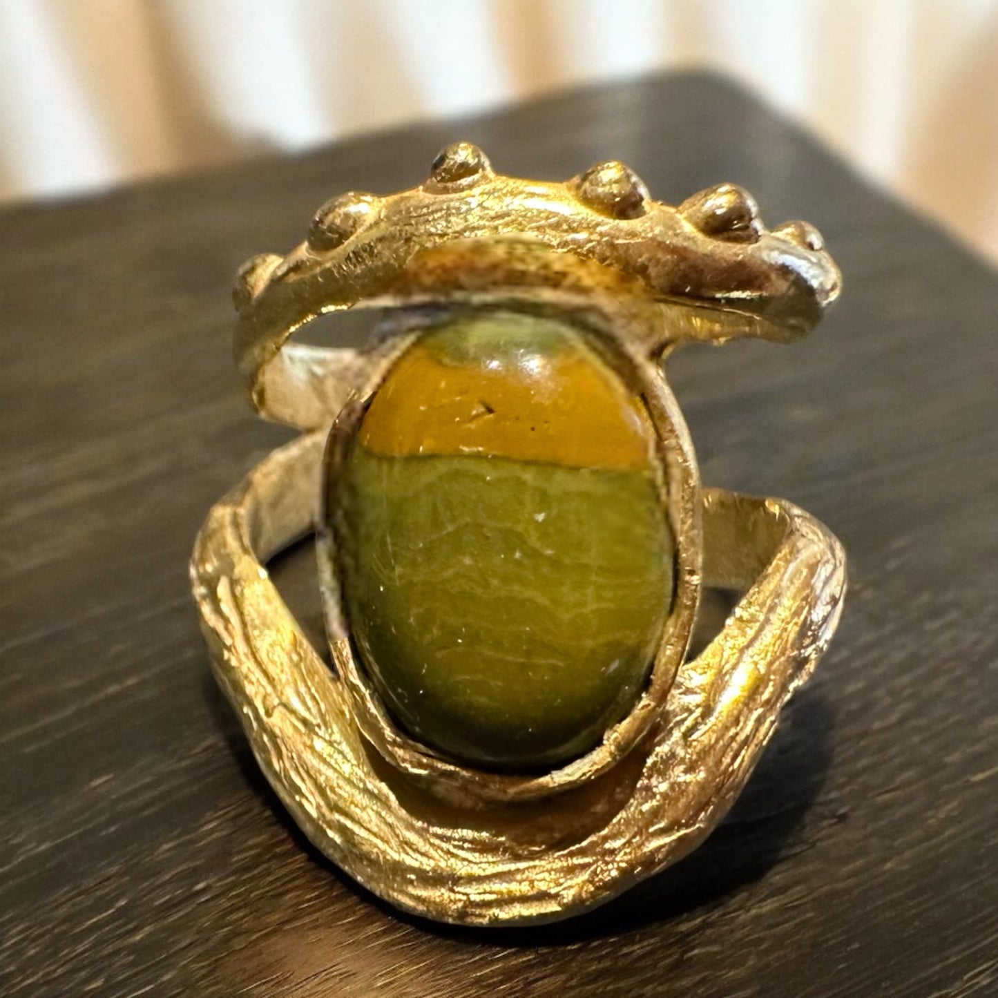 GOLD RING ''R457GPS OCEAN JASPER''