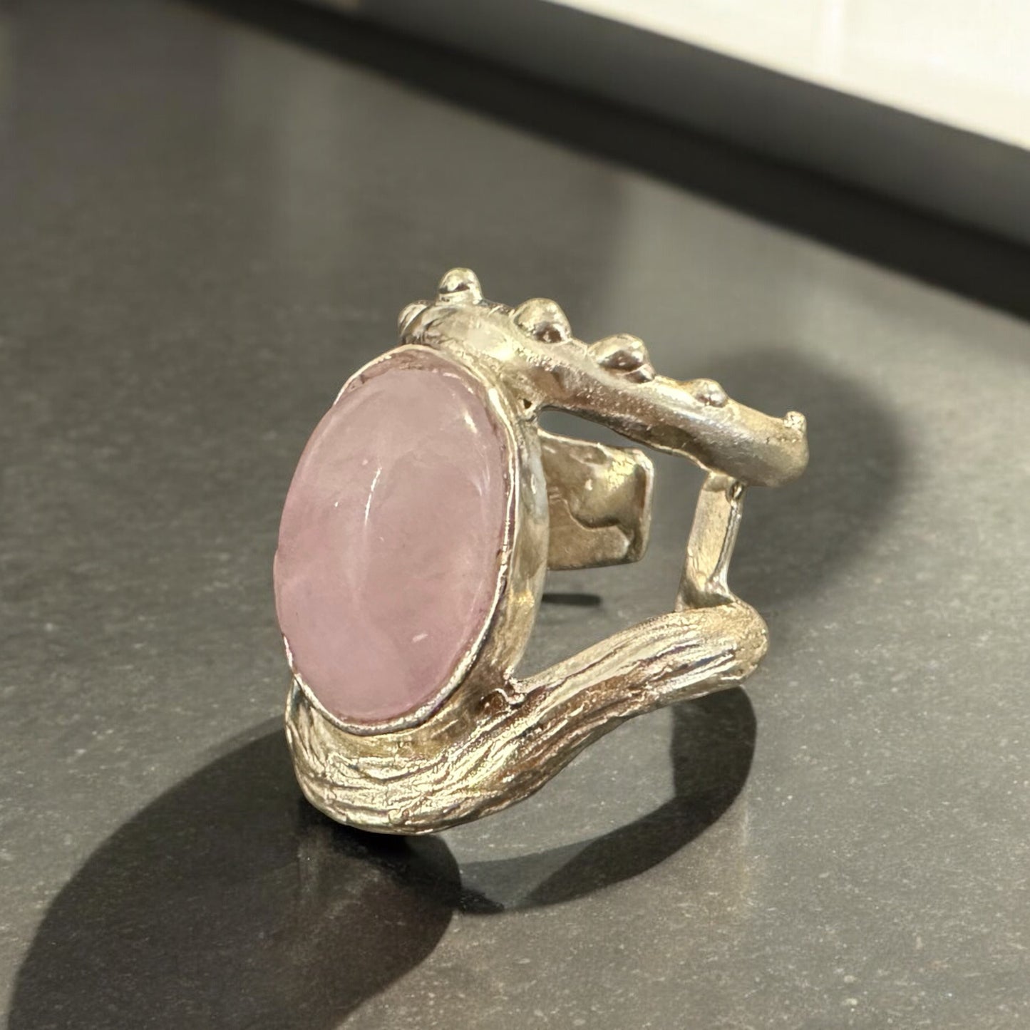 RING ''R457SSS  PINK QUARTZ''