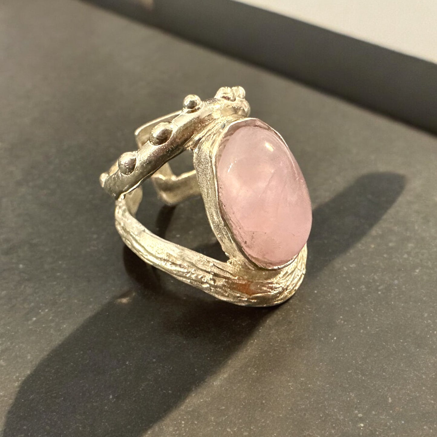 RING ''R457SSS  PINK QUARTZ''