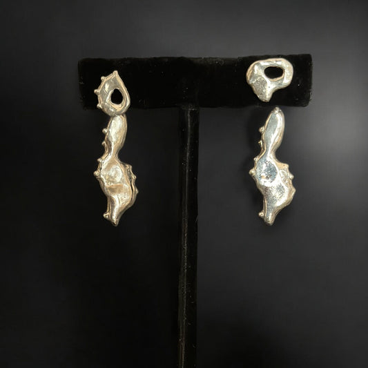 SILVER ABSRACT EARRINGS ‘’E505SS’’